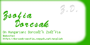 zsofia dorcsak business card